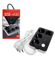 Akım Koruyuculu 3USB Port Hızlı Şarjlı 4Lü Priz