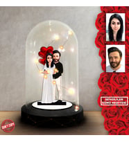 Kişiye özel Sevgili Hediye,sevgililer günü Karikatür Hediyesi, Karikatür hediye, Dekoratif Karikatür ışıklı Fanus , Sevgililer günü Hediyesi FN271