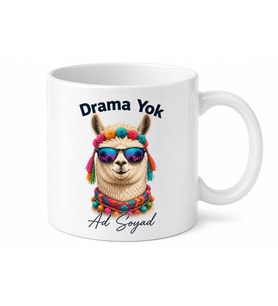 Lama Desenli Drama Yok Yazılı Esprili Genç Odası Kupası Hediye Bardak