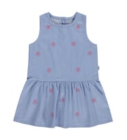 Civil Baby Çiçek Nakışlı 6-18 Ay Elbise - Mavi