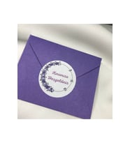 Özel Merasim Etiketleri Kınamıza Hoşgeldiniz Mor Organizasyon Sticker 4 Cm (100 Adet)