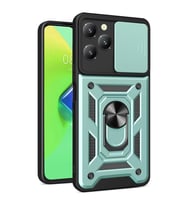 İnfinix Hot 40 Pro Kılıf Pars Lens Yüzüklü Silikon - Yeşil