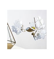 AS TASARIM LAZER ÇİÇEK003 MODEL DUVAR DEKORASYON SÜS GÜMÜŞ RENK 50 x 50 CM 12 PARÇA