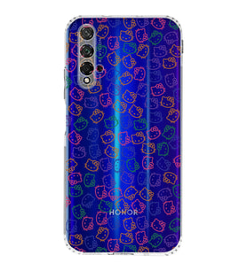 Huawei Honor 20  Kamera korumalı Kapak Hello Kitty Tasarımlı  Şeffaf Kılıf