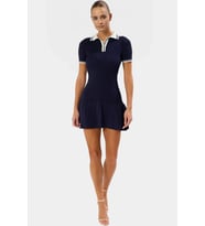 Rahat Triko Mini Elbise Polo Yaka Kısa Kol Bodycon Kaliteli İşçilik Seçkin Malzeme