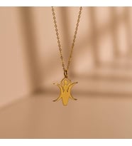 Kişiye Özel Üçlü Ay Tanrıçası Sembol Kolye 925K Gümüş (Gold)