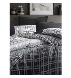 Cotton Box Masculine Ranforce Çift Kişilik Nevresim Takımı-Siyah