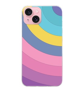 PrintiFy Apple iPhone 15 Uyumlu Renk Cümbüşü B Tasarımlı Slim Fit Şeffaf Silikon Kılıf