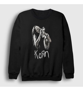 Presmono Unisex Siyah Jonathan Davis Korn Sweatshirt 92173tt
