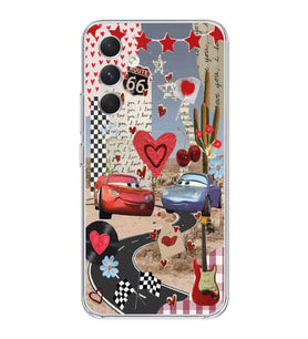 Samsung Galaxy S24 PLUS Uyumlu Mcqueen ve Sally Tasarımlı Şeffaf Telefon Kılıfı