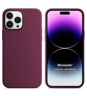 Microsonic Apple iPhone 14 Pro Max Kılıf Liquid Lansman Silikon Bordo