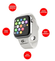 Türkçe Menü Özellikli Watch 9 Akıllı Saat Kordon Hediyeli (Gümüş)