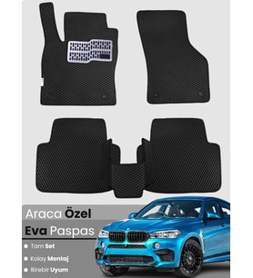 BMW X6 E71 (2008-2014) Uyumlu EVA Paspas Tam Set–Araca Özel,Su Geçirmez,Hızlı ve Kolay Montaj