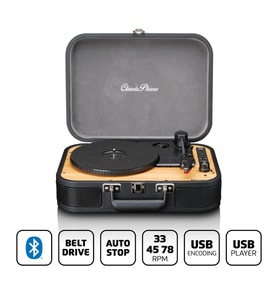 Lenco Classic Phono TT-116 BK Siyah Hoparlörlü Bluetoothlu Retro Pikap Plak Çalar USBli MP3e Kayıt Özellikli