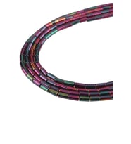 3X5 MM Silindir Renkli Hematit Taşı Dizi - DZ4321-R (Karışık)