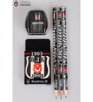 LİSANSLI BEŞİKTAŞ 3 adet Kurşun Kalem, Silgi Ve Kalemtraş Seti