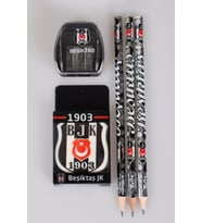 LİSANSLI BEŞİKTAŞ 3 adet Kurşun Kalem, Silgi Ve Kalemtraş Seti