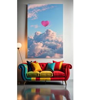UÇAN BALON V1 Ev Duvar Salon Güzellik Salonu Ofis Dükkan Dekarasyon Kanvas Tablo (Çok Renkli)