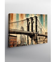 Kanvas Tablo Brooklyn Köprüsü Silüeti