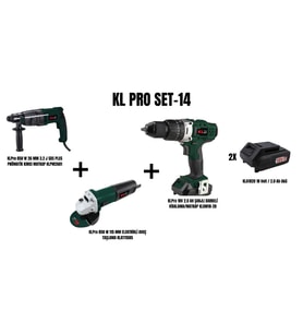 KLPro Set-14(850W 26MM 3.2J KIRICI MATKAP+850W 115MM ELEKTRİKLİ AVUÇ TAŞLAMA+DARBELİ MATKAP)
