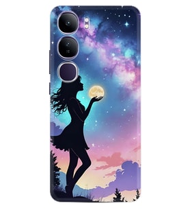 Vivo V40 Lite Kılıf Boutique Baskılı Resimli Woman in Moon Pcode -005