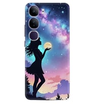 Vivo V40 Lite Kılıf Boutique Baskılı Resimli Woman in Moon Pcode -005