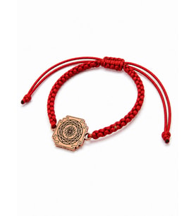 Sri Yantra Bolluk ve Denge Tılsımı Bakır Makrome Bileklik