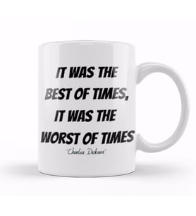 Charles Dickens Quotes Gift   Vintage Retro Rainbow Style Kupa Bardak Porselen