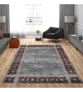 Rovigo Home Dijital Baskı Yıkanabilir Kaymaz Taban Salon Halısı Ve Yolluk RVG0822-FNL32 (Bordo)
