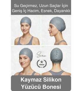 #Bone Su Geçirmez Kaymaz Silikon Yüzücü Bonesi Yüzme Şapkası Uzun Saç Yetişkin Esnek Havuz Deniz
