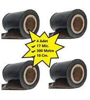Dilimli Siyah Palet Streç 10 CM 17 Mic. 400Gr / 300mt. Siyah 4 Adet (K.Siyah)