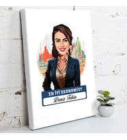 Kişiye Özel Hediye Karikatürlü En Güzel Ekonomist Kanvas Tablo