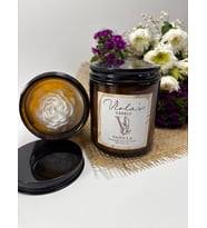 Violas Candle Amber Renk Cam Kavanoz Vanilya Kokulu Soyawax Mum