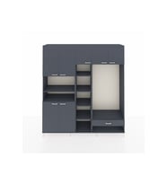 Hyperion Dolap 11 Raflı Tek Çekmeceli 7 Kapaklı 220x44x243 Antrasit-Antrasit/Antrasit