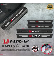 Honda HRV  Logolu Karbon Kapı Eşiği Koruyucu Suni Deri 4'lü Set