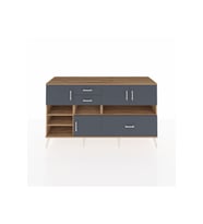Kronos Konsol 7 Raflı 3 Çekmeceli 4 Kapaklı 176x59x99 Çam-Antrasit