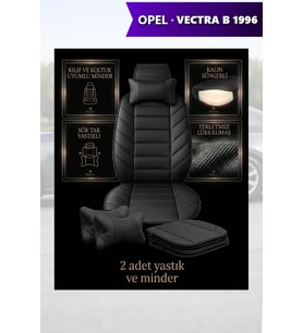 opel vectra b 1996 Koltuk ve Kılıf uyumlu Minder Lüks Yastık Siyah 2 Minder 2 Yastık