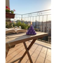 BONCUK PİRAMİT HEDİYELİK DEKORATİF VANİLYA KOKULU PARAFİN WAX MUM (MOR RENKLİ)