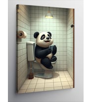 Kanvas Tablo Tuvalette Panda