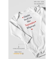 Teyzeye Özel Uzun Kollu Bebek Body %100 Pamuk