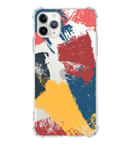 Apple iPhone 11 ProMax Uyumlu Darbe Emici Antişok  Kapak Brush Stroke Tasarımlı Şeffaf Silikon Kılıf