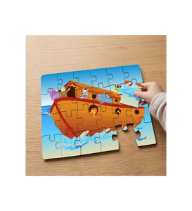 Gemide Sevimli Hayvanlar Tasarımlı 24 Parça Ahşap Çocuk Puzzle MPK0276