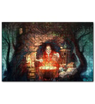 Cakapuzzle Kazanın Başında Cadı ve Büyü Kitapları  Puzzle Yapboz MDF (Ahşap) (120 Parça)