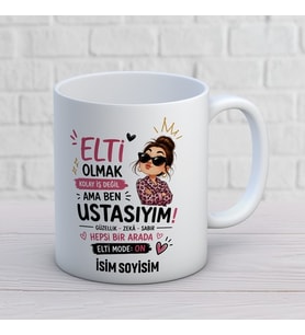 Kişiye Özel Elti Tasarımlı Elti Olmak Kolay Değil Yazılı İsimli Seramik Kupa