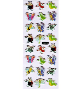 Sticker Kabartmalı Sticker Defter Planlayıcı Etiket (cb530) 16x7 cm- Sevimli Böcekler