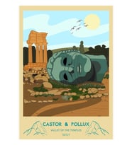 Castor Ve Pollux Tapınağı: Agrigento, Tapınaklar Vadisi Tablo Ahşap Poster Dekoratif