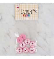 Crafts 8 Li Pembe Çapa Düğme - 608