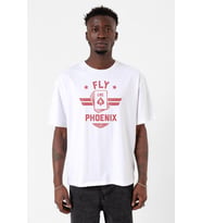 Top Gun Maverick Fly Like A Phoenix Beyaz Erkek Oversize Tshirt