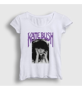Presmono Kadın Beyaz Poster Kate Bush T-Shirt 523891tt (Beyaz)