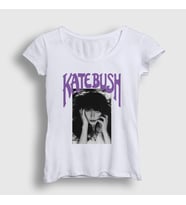 Presmono Kadın Beyaz Poster Kate Bush T-Shirt 523891tt (Beyaz)
